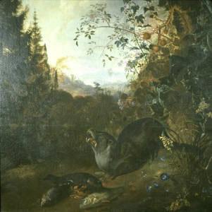 Matthias Withoos Otter in a Landscape oil painting picture